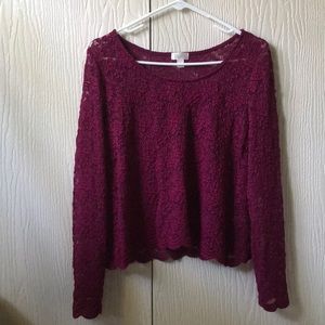 Long sleeve maroon shirt
